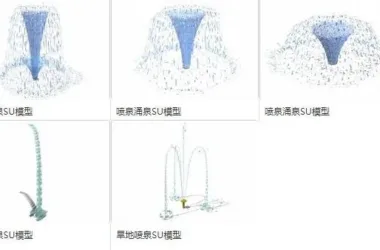 SketchUp Material Models: Water Fountains, Dry Springs, and Landscape Components-BIM WORLD