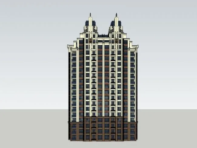 Sketchup Residential Model | High rise Residential Buildings, Residential Buildings, Classical Style