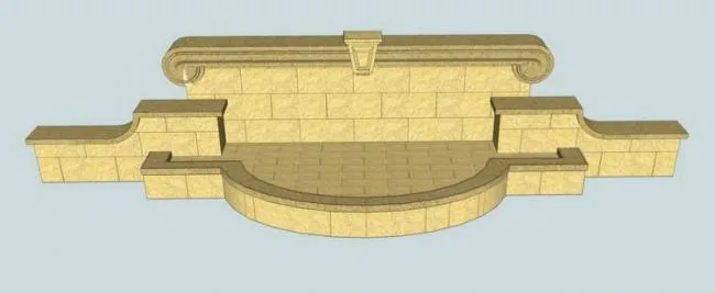 SketchUp Material Model: European Wall and Low Landscape Wall Components