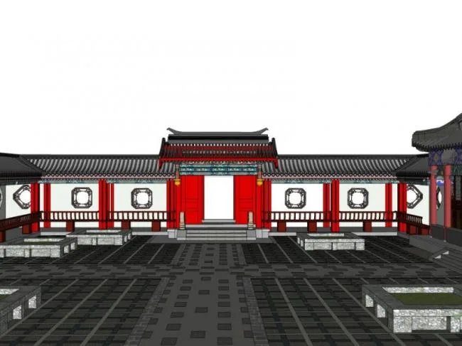 Sketchup Villa Model | Siheyuan Villa, Chinese Style