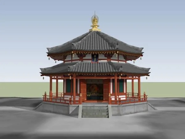 Multi-Story Ancient Chinese Pagoda Model in SketchUp