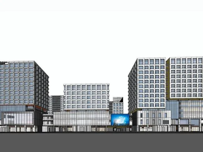 Sketchup Complex Model | High rise Commercial Complex, Office, Modern Style