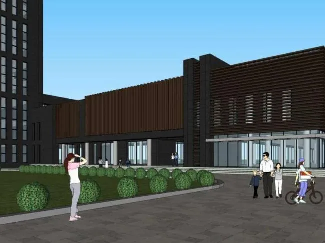 Sketchup Office Model | High rise Electronic and Electrical Industry Park Research Building, Office Building, Modern Style