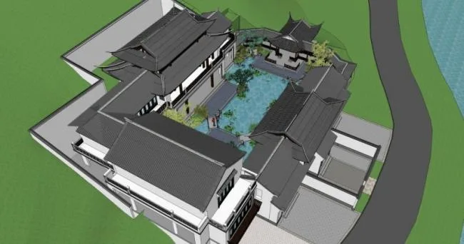 Sketchup Business Model | Multi story Club, Chinese Style