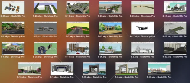 Sketchup material model | 200 SU community gate model material components