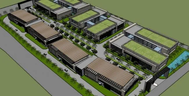Sketchu Industrial Building | Multi story Industrial Park, Industrial Factory Building, Modern Style