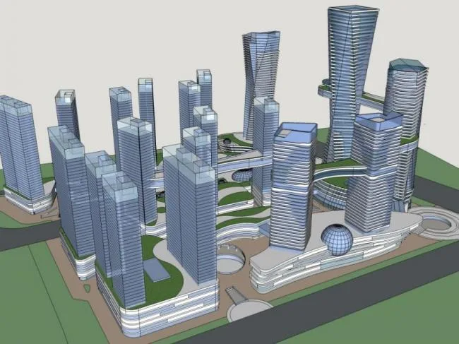 Sketchup Complex Model | Super high-rise commercial complex, office, hotel, modern style