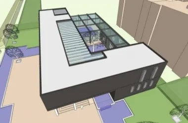 SketchUp Business Model: Modern Low-Rise Sales Office Design-BIM WORLD