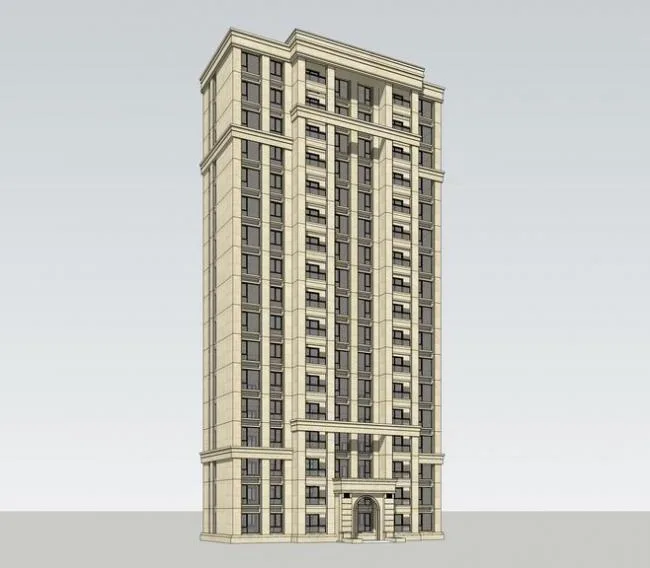 Sketchup Residential Model | High rise Residential Buildings, Residential Buildings, Neoclassical Style