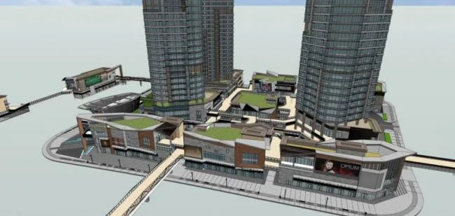 Sketchup Complex Model | Super high-rise office building, multi story commercial complex, residential, modern style