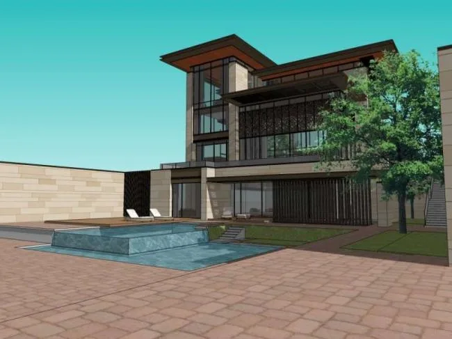 Sketchup Villa Model | Solo Villa, Modern Chinese Style