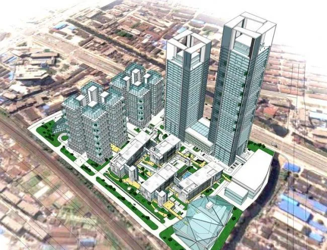 Modern Super High-Rise Office Building Model in SketchUp