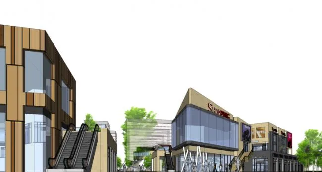 Sketchup Business Model | Riverside Commercial Street, Modern Style