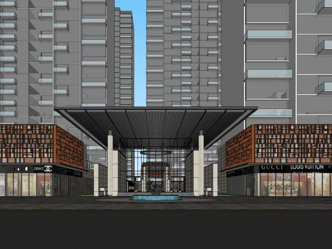 Sketchup Business Model | Multi story Sales Office, Commercial Building, Modern Style