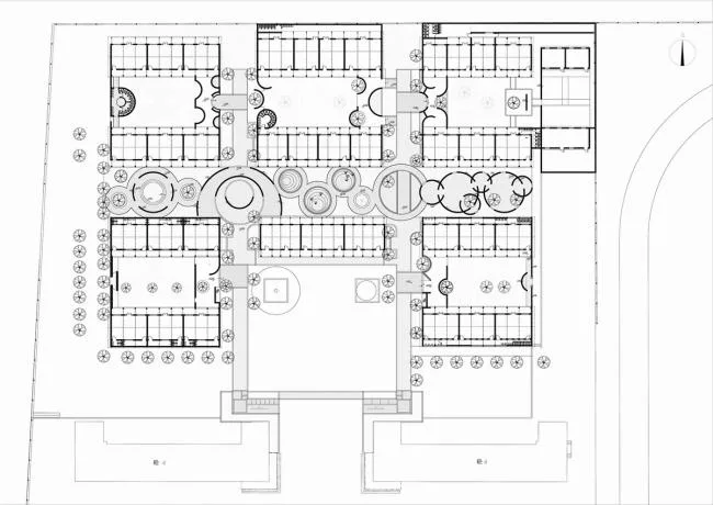 BIM Architecture | Rhythmic Brick Red Garden: Rizhao 1971 Study Camp Old School Reform/DK Architectural Design