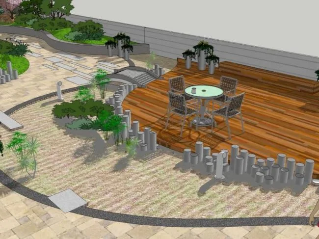 Sketchup Landscape Model | Roof Garden, Modern Style