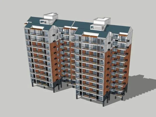 Sketchup Residential Model | High rise Residential Buildings, Residential Buildings, New Chinese Style