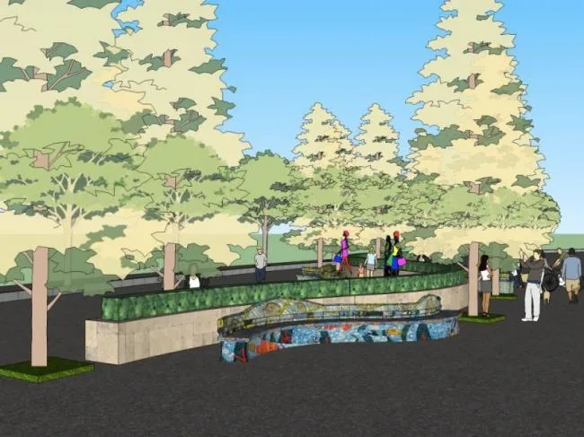 Sketchup Landscape Model | Square Landscape, Modern Style