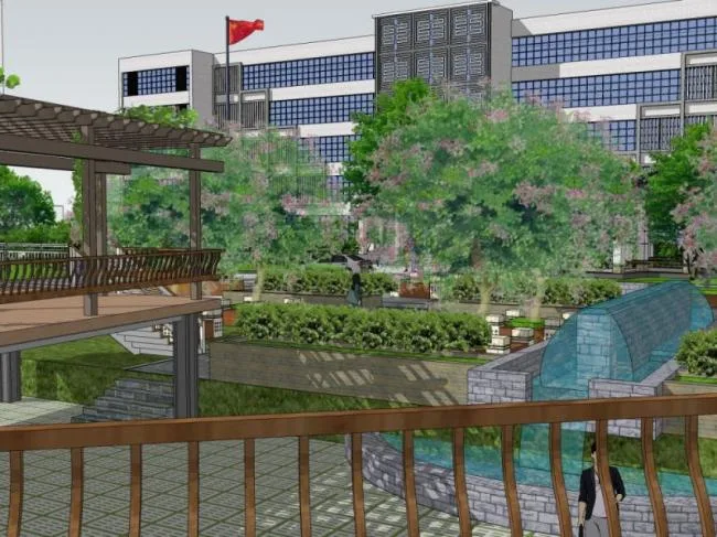 Sketchup Landscape Model | Public Landscape, Office Landscape, New Chinese Style