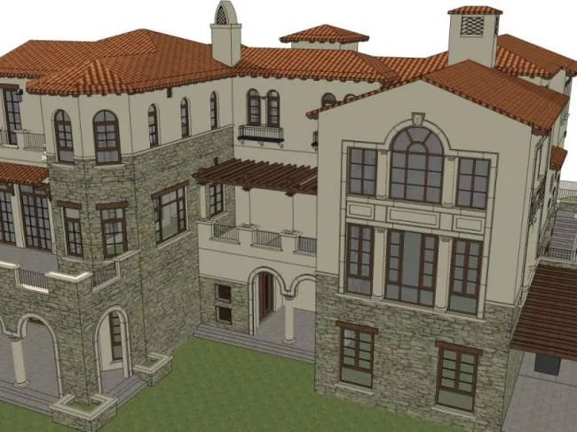 Sketchup Villa Model | Solo Villa, Garden Villa, Spanish Classical Style