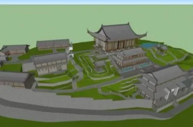 SketchUp Model of an Ancient Multi-Story Chinese Temple-BIM WORLD