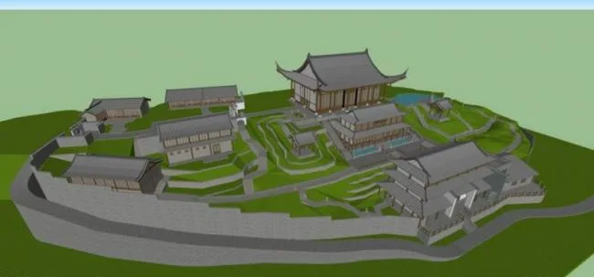 SketchUp Model of an Ancient Multi-Story Chinese Temple