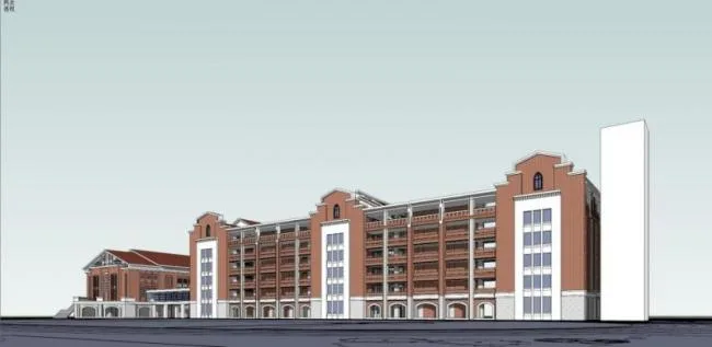Sketchup School Model | Multi story School Campus, Educational Architecture, Classical Style