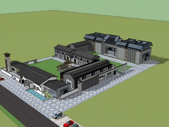 Sketchup Business Model | Courtyard, Chinese Style