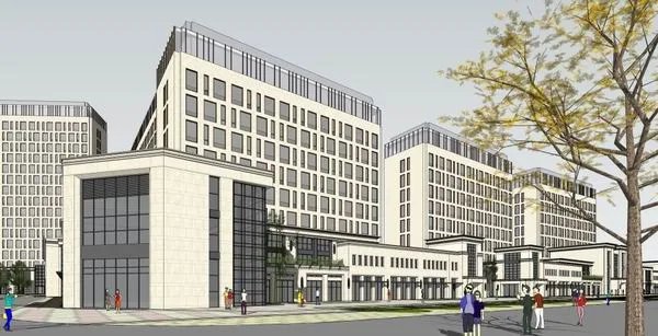 Sketchup Residential Model | High rise residential building, modern style, street side commercial, 11+18 floors