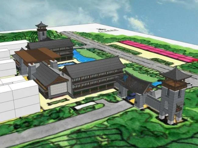 Sketchup Business Model | Business District Gate Design, Chinese Classical Style