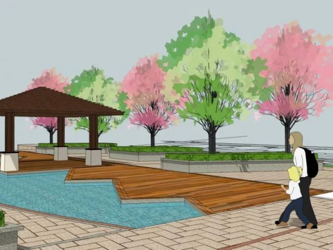 Sketchup Landscape Model | Square Landscape, Parking Lot Landscape, Modern Style