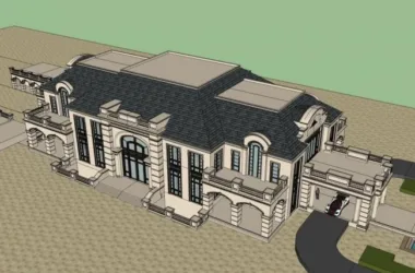 SketchUp Business Model: Multi-Story Classical Community Commercial Street-BIM WORLD