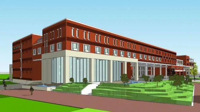Sketchup School Model | International Exchange Center for College Students, Teaching Building, School, Educational Building, Modern Style