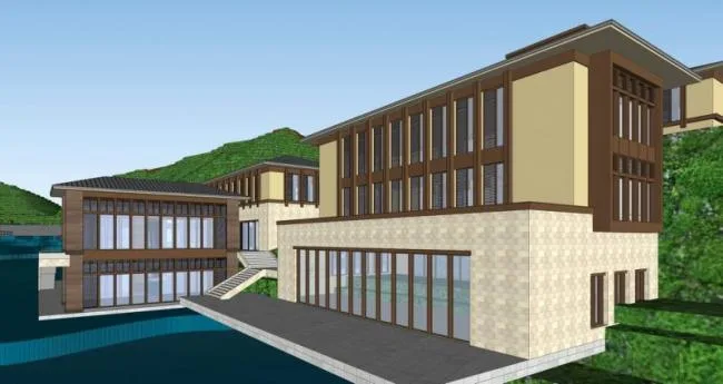 Sketchup Hotel Model | Multi story Resort Hotel, New Chinese Style