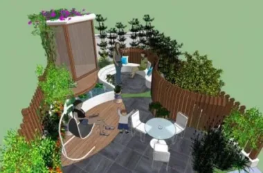 Modern Villa Courtyard Landscape Model in SketchUp-BIM WORLD