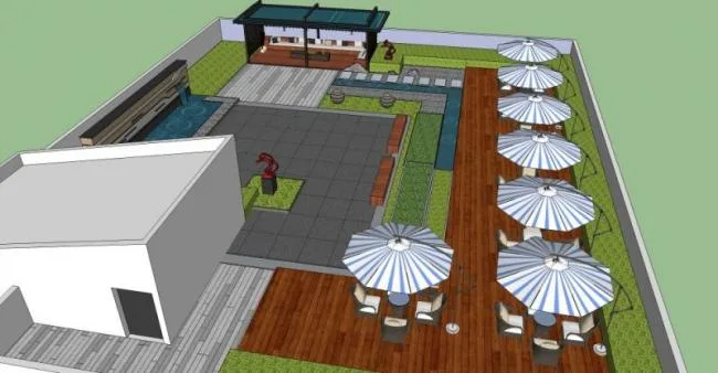 Sketchup Landscape Model | Roof Garden, Modern Style