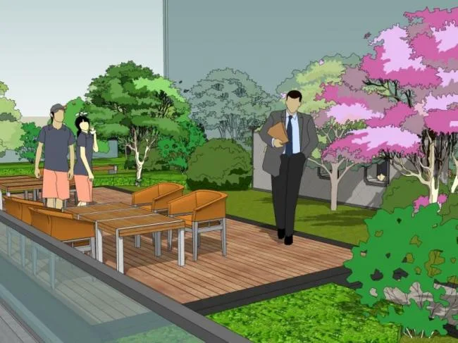 Sketchup Landscape Model | Roof Garden, Modern Style