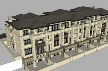 European Classical Multi-Row Villa Model in SketchUp-BIM WORLD