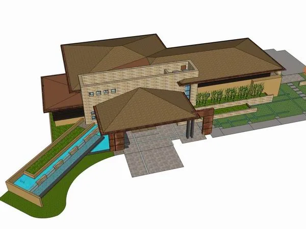 Sketchup Residential Model | Multi story Sales Office, Clubhouse, Residential, Classical Style
