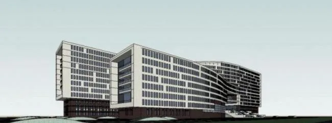 Modern Multi-Story Office Building Model in SketchUp-BIM WORLD