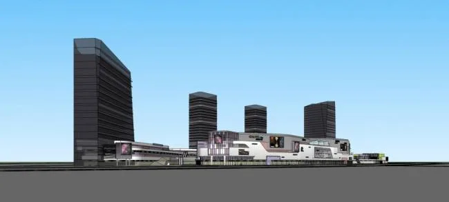 Sketchup Complex Model | High rise commercial complex, hotel office, hotel, shopping mall, commercial podium, modern style