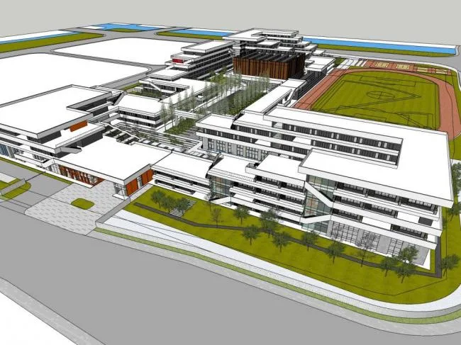 Sketchup School Model | Multi-story School, Campus, Teaching Building, Educational Architecture, Modern Style