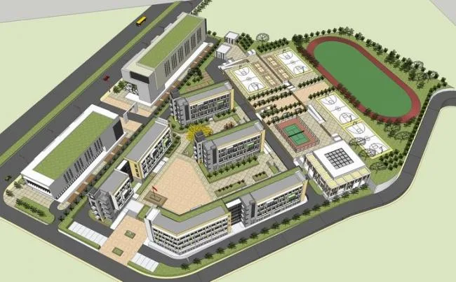 Modern Multi-Story School Building Design for Middle School Campus Planning