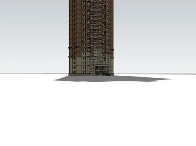 SketchUp Residential Model | British-Style Super High-Rise with Classic Design