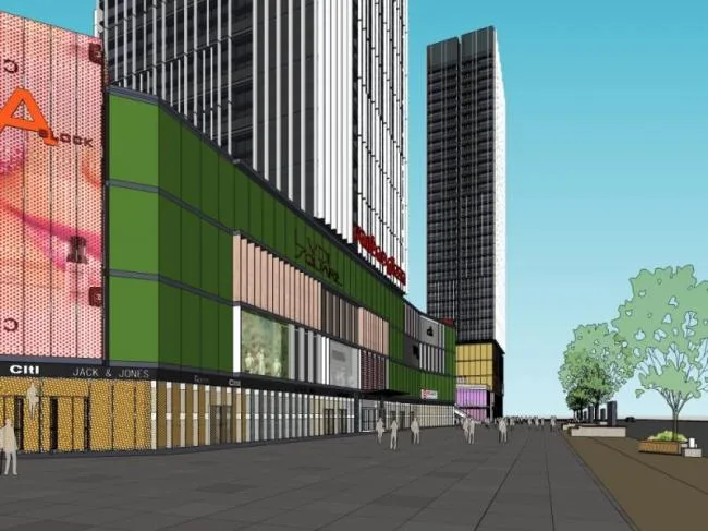 SketchUp Complex Model: Modern Super High-Rise Commercial and Residential Tower