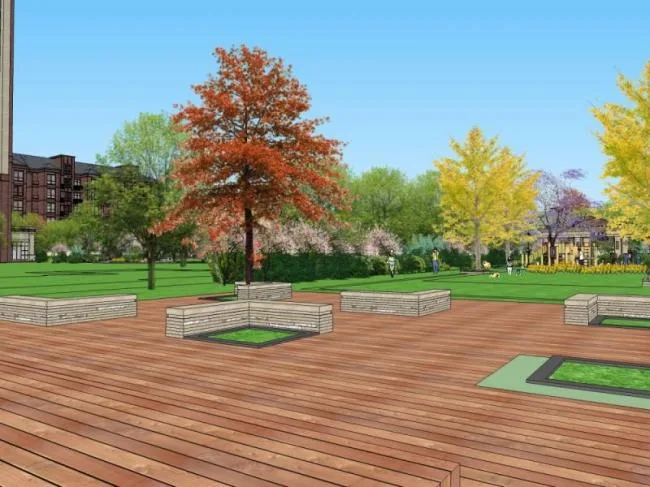Sketchup Landscape Model | Community Landscape, Residential Landscape, Classical Style