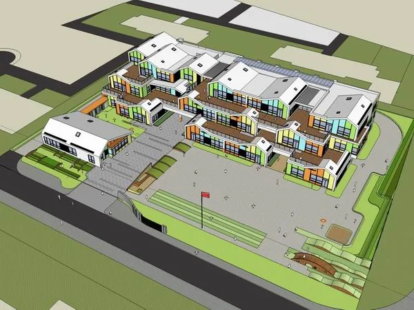 Sketchup School Model | Multi story School Kindergarten, Campus Educational Architecture, Modern Style