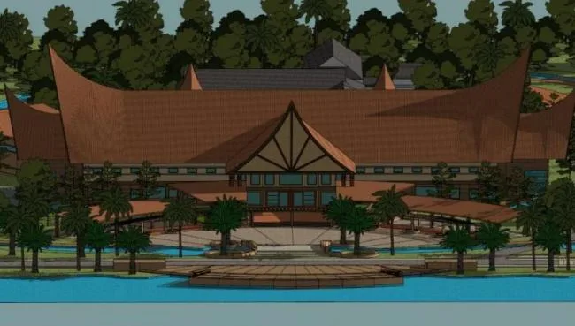Sketchup Hotel Model | Resort Hotel, Southeast Asian Style, Classical Style