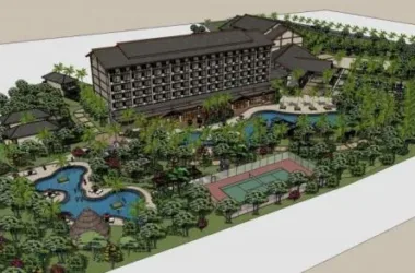 SketchUp Model of a Multi-Story Southeast Asian Style Resort Hotel-BIM WORLD