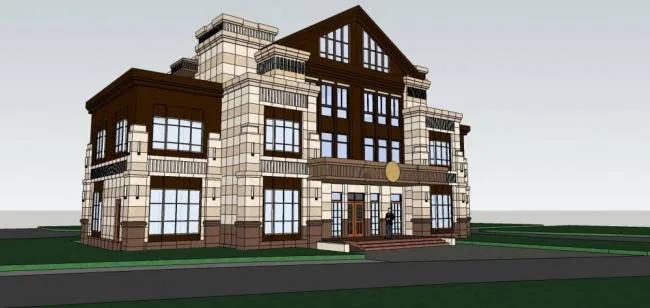 Sketchup Villa Model | Solo Villa, Classical Style, Residential Architecture